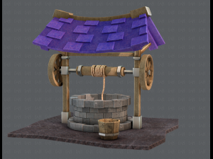 medieval well cartoon Modèle 3D