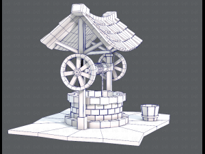medieval well cartoon Modèle 3D
