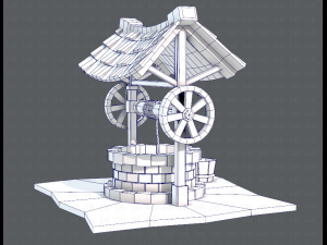 medieval well cartoon Modèle 3D
