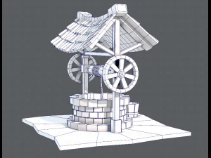 medieval well cartoon 3D Model