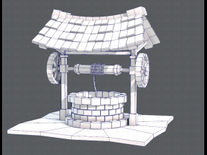 medieval well cartoon Modèle 3D