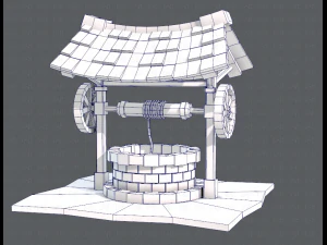 medieval well cartoon 3D Model