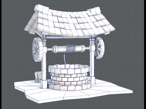 medieval well cartoon Modèle 3D