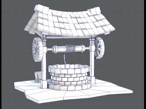 medieval well cartoon 3D Model