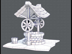 medieval well cartoon Modèle 3D