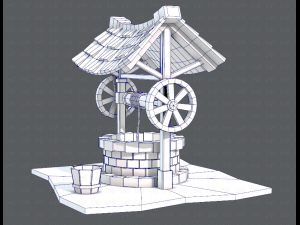 medieval well cartoon Modèle 3D