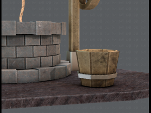 medieval well cartoon Modèle 3D