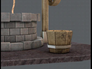medieval well cartoon 3D Model