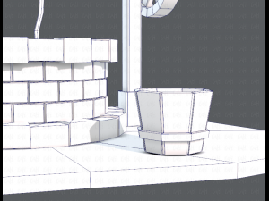 medieval well cartoon Modèle 3D