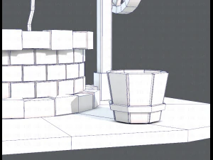 medieval well cartoon 3D Model