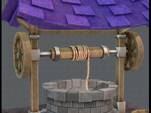 medieval well cartoon Modèle 3D