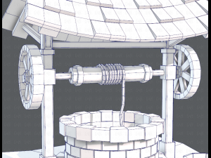 medieval well cartoon Modèle 3D