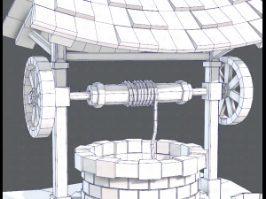 medieval well cartoon 3D Model