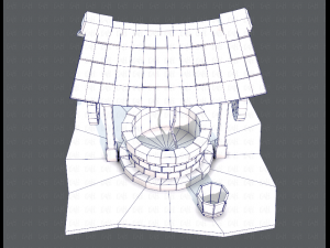 medieval well cartoon Modèle 3D