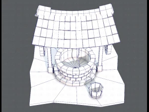 medieval well cartoon 3D Model