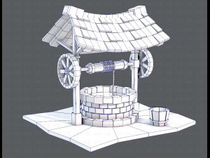 medieval well cartoon Modèle 3D