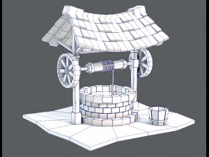 medieval well cartoon 3D Model
