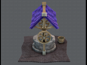 medieval well cartoon Modèle 3D