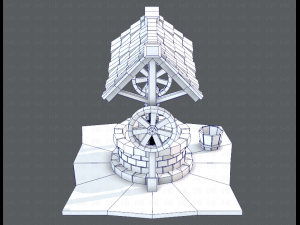 medieval well cartoon Modèle 3D