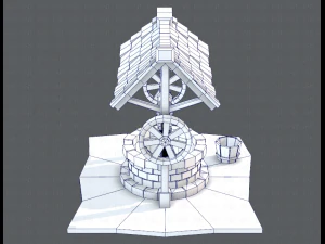 medieval well cartoon 3D Model