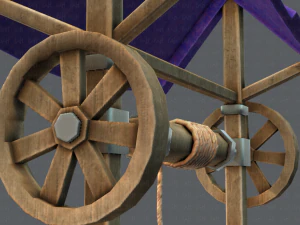 medieval well cartoon 3D Model