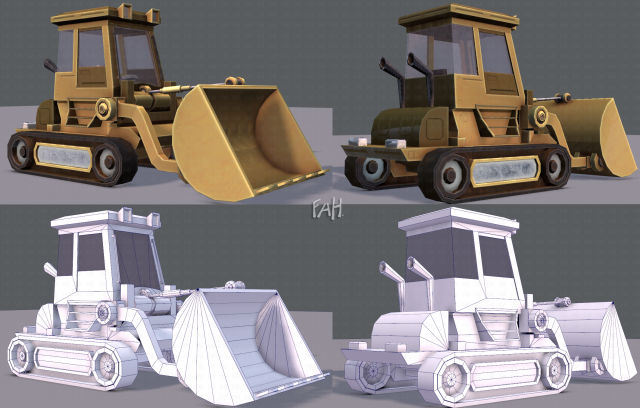 tractor lowpoly 3D Модель .c4d .max .obj .3ds .fbx .stl .blend 
