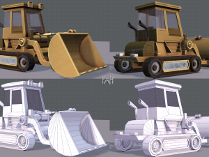 tractor lowpoly Modèle 3D