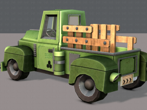 pickup truck cartoon 3D 模型