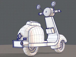 scooter cartoon 3D Model