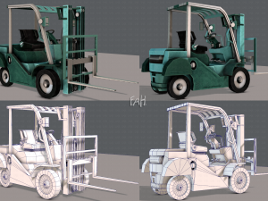 forklift cartoon 3D मॉडल