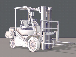 forklift cartoon 3D Model