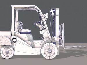 forklift cartoon 3D Model