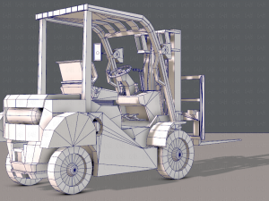 forklift cartoon Modèle 3D