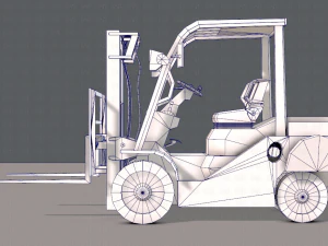 forklift cartoon 3D Model
