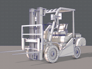forklift cartoon Modèle 3D