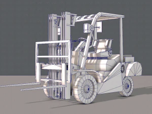forklift cartoon 3D Model