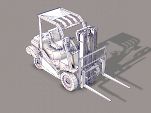forklift cartoon Modèle 3D