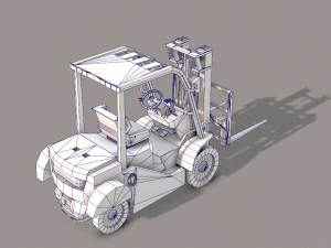 forklift cartoon 3D Model