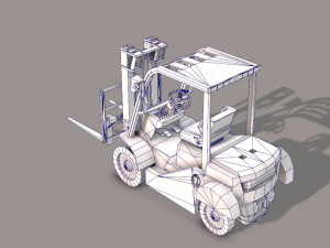 forklift cartoon Modèle 3D