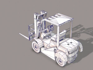 forklift cartoon 3D Model