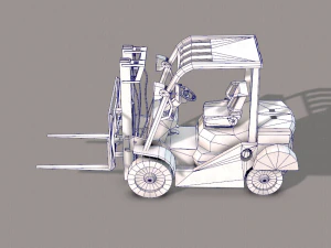forklift cartoon 3D Model