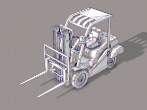 forklift cartoon Modèle 3D
