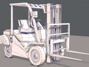 forklift cartoon 3D Model