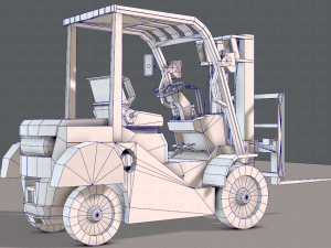 forklift cartoon Modèle 3D