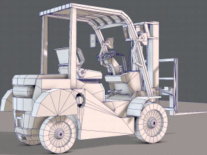 forklift cartoon 3D Model