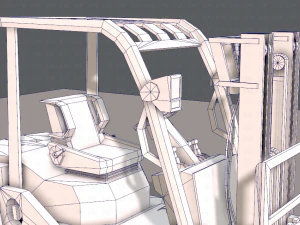 forklift cartoon 3D Model