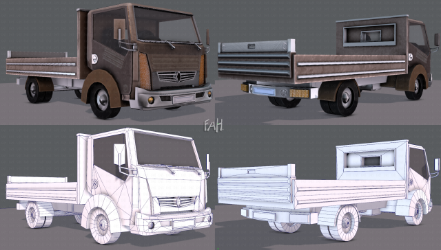 truck cartoon 3D Модель .c4d .max .obj .3ds .fbx .stl .blend 