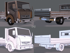 truck cartoon 3D Model