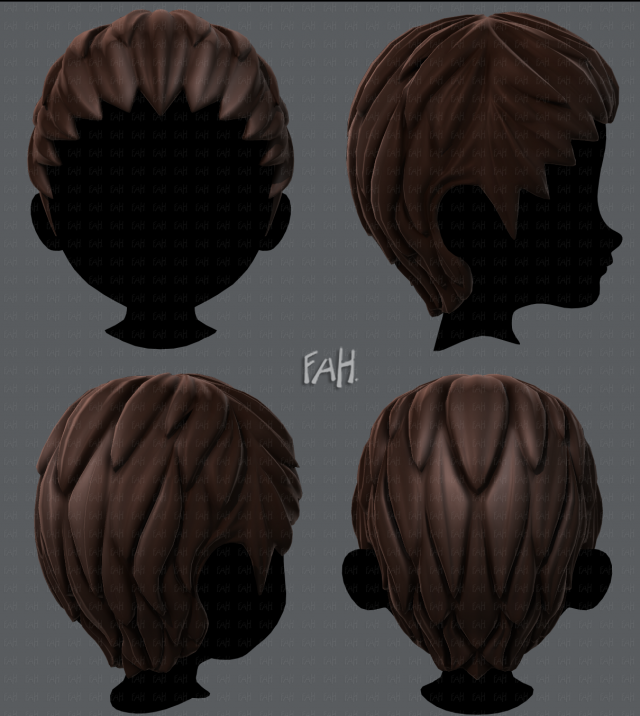 3d hair style for boy v12 3D Model .c4d .max .obj .3ds .fbx .stl .blend 