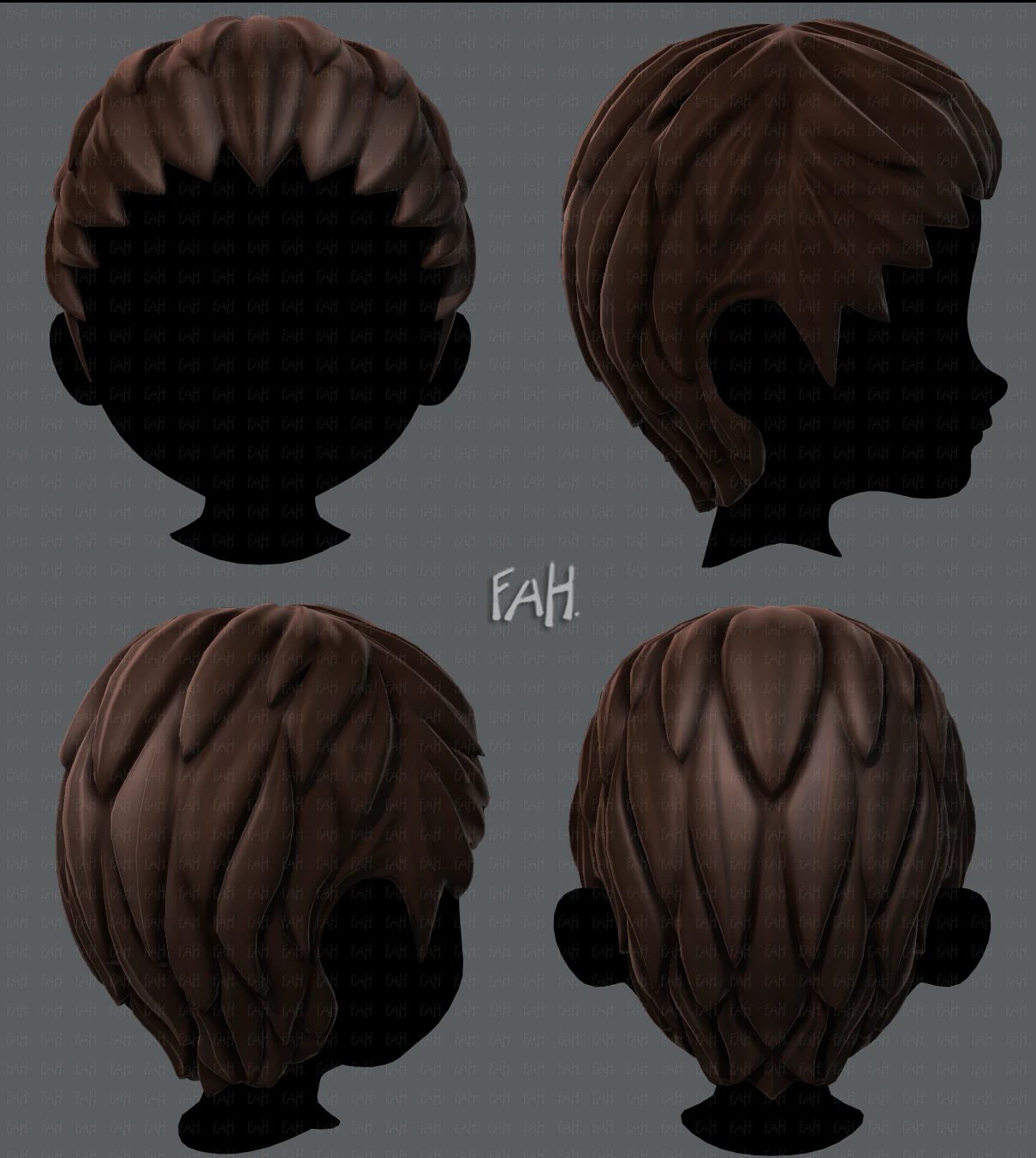 3d hair style for boy v12 3D Model .c4d .max .obj .3ds .fbx .stl .blend 